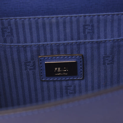 Fendi Vitello Elite Flamingo Demi Jour Shoulder Bag Blue Neon 6 of 10