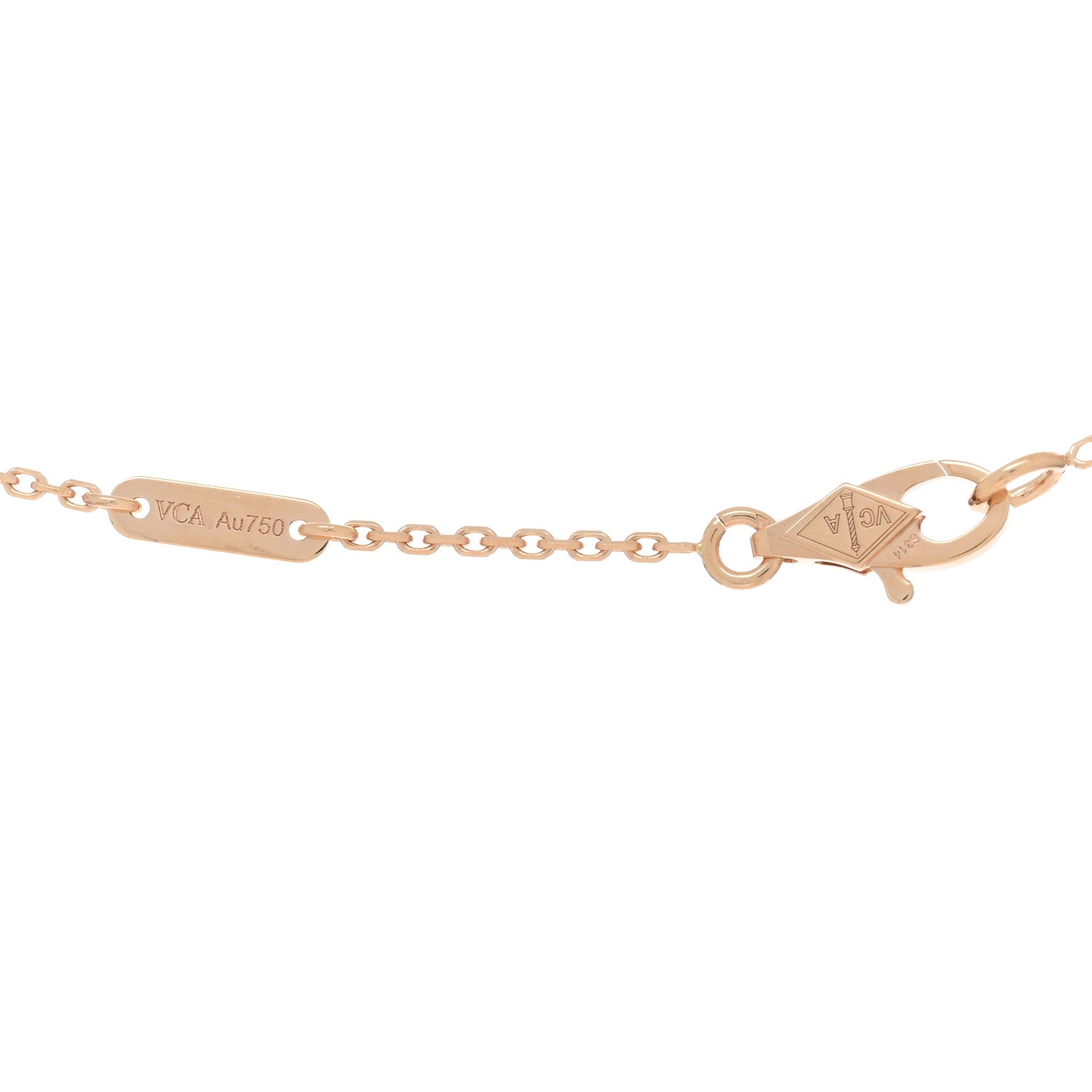 Van Cleef & Arpels 18K Rose Gold Carnelian Sweet Alhambra Pendant Necklace 4 of 4
