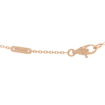 Van Cleef & Arpels 18K Rose Gold Carnelian Sweet Alhambra Pendant Necklace 4 of 4