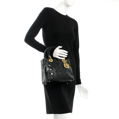 Christian Dior Patent Cannage Medium Lady Dior Black 2 of 12