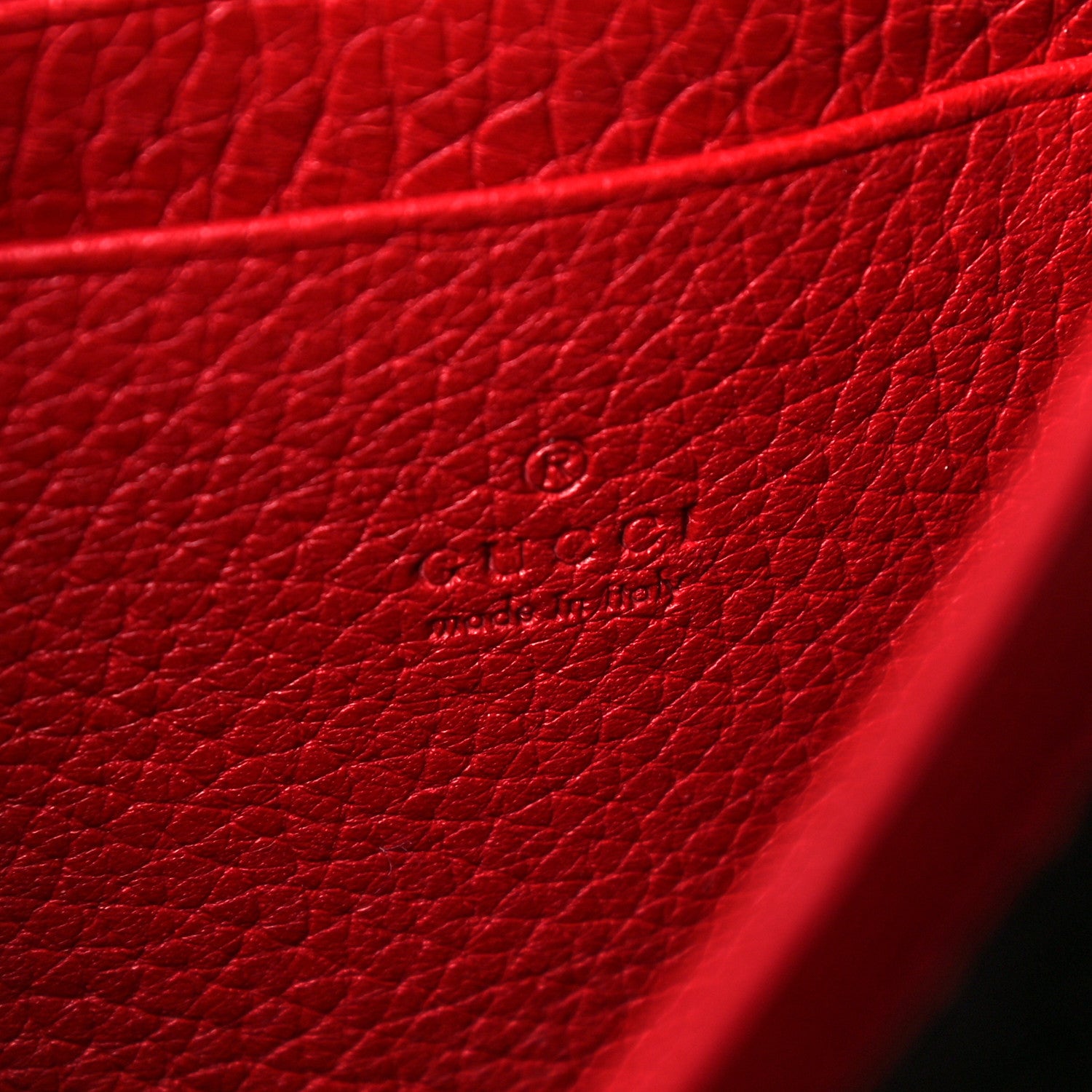 Gucci Calfskin GG Marmont Chain Wallet Vulcanic Red 7 of 13