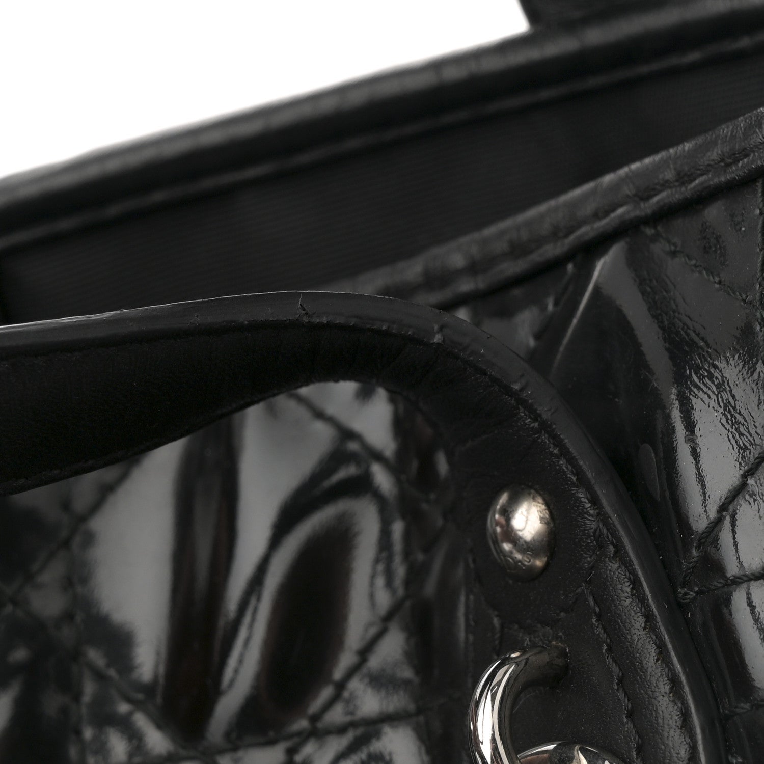 Christian Dior Patent Cannage Medium Panarea Tote Black 22 of 23