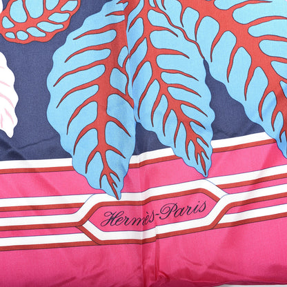 Hermes Silk Les Perroquets 140 Rose Vif Marine Bleu 3 of 6