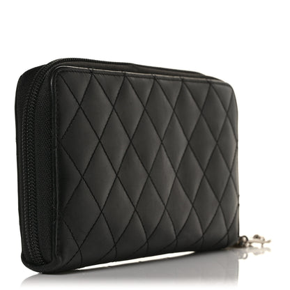 Chanel Calfskin Quilted Cambon Large Gusset Zip Around Wallet Black 3 of 12
