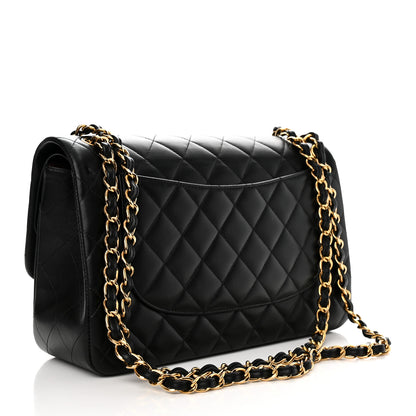 Chanel Lambskin Quilted Jumbo Double Flap Black 3 of 11
