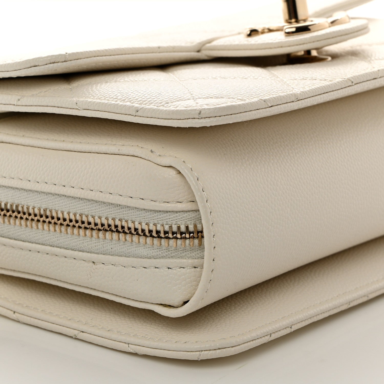 Chanel Caviar Quilted Like A Wallet Flap White 9 of 10