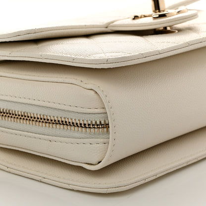 Chanel Caviar Quilted Like A Wallet Flap White 9 of 10