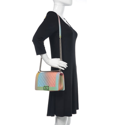 Chanel Caviar Quilted Medium Cuba Rainbow Boy Flap Multicolor 2 of 12