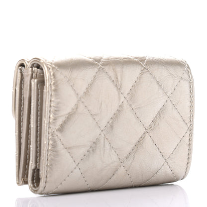 Chanel Metallic Aged Calfskin Quilted Reissue Compact Wallet Gold 3 of 7