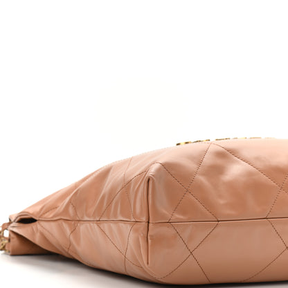 Chanel Shiny Calfskin Quilted Small Chanel 22 Camel 10 of 12