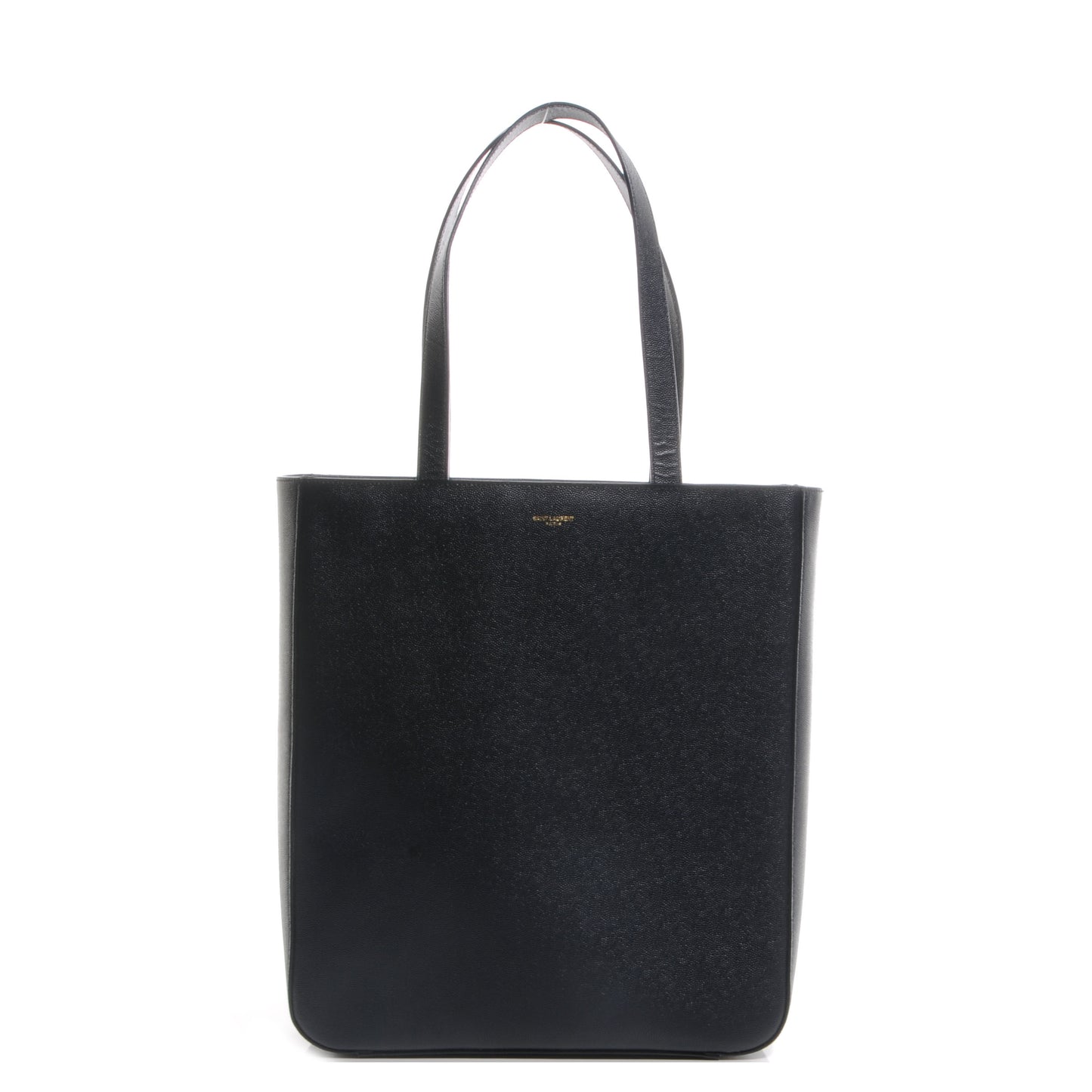 Textured Grain de Poudre Leather North/South Medium Museum Tote Navy Blue
