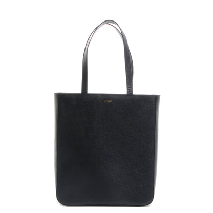Saint Laurent Textured Grain de Poudre Leather North/South Medium Museum Tote Navy Blue 1 of 8