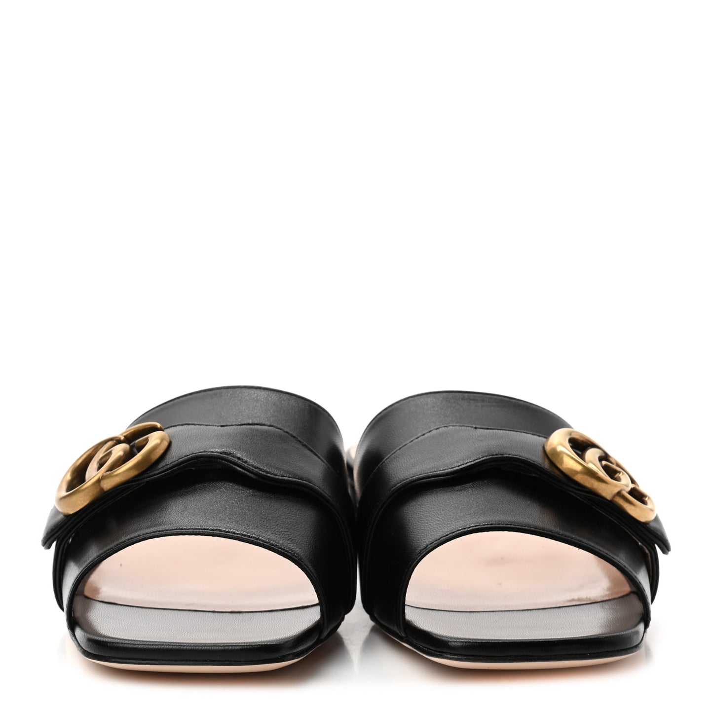 Malaga Kid GG Marmont Flat Slide Sandals 38.5 Black