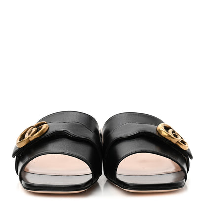 Gucci Malaga Kid GG Marmont Flat Slide Sandals 38.5 Black 2 of 8