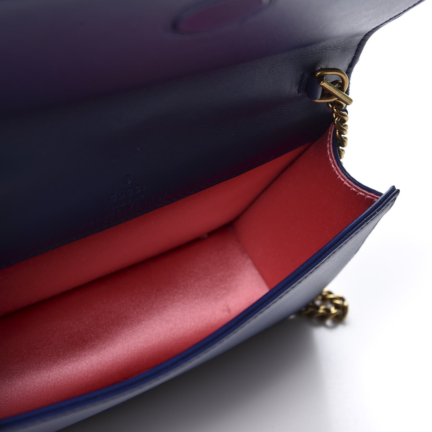 Gucci Velvet Matelasse GG Marmont Mini Bag Cobalt Blue 4 of 9
