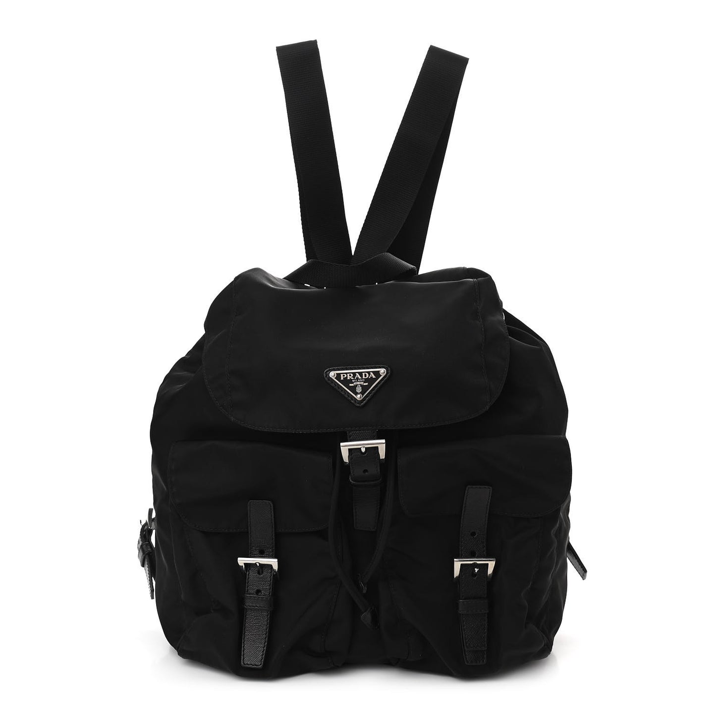 Tessuto Nylon Saffiano Medium Backpack Black