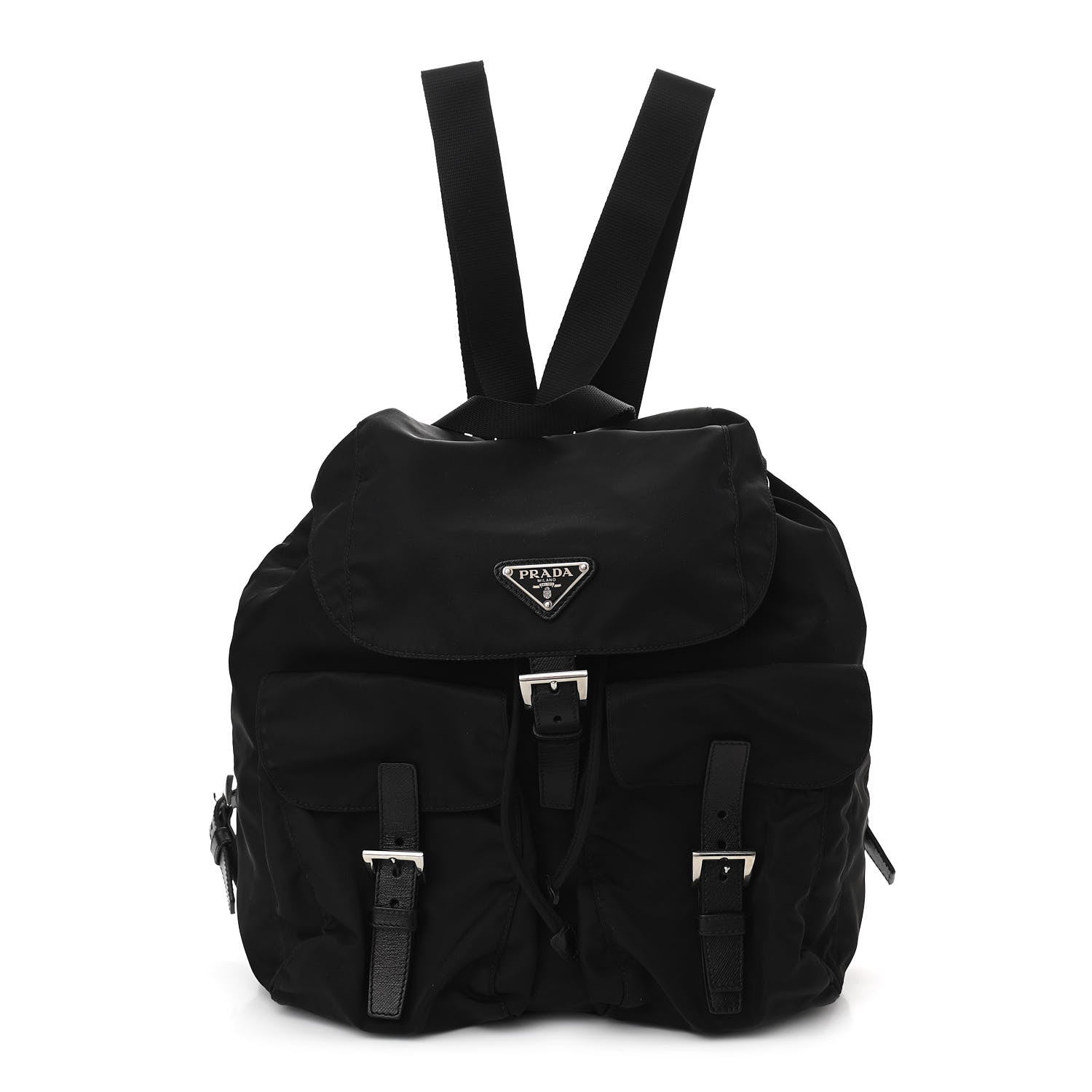 Prada Tessuto Nylon Saffiano Medium Backpack Black 1 of 9