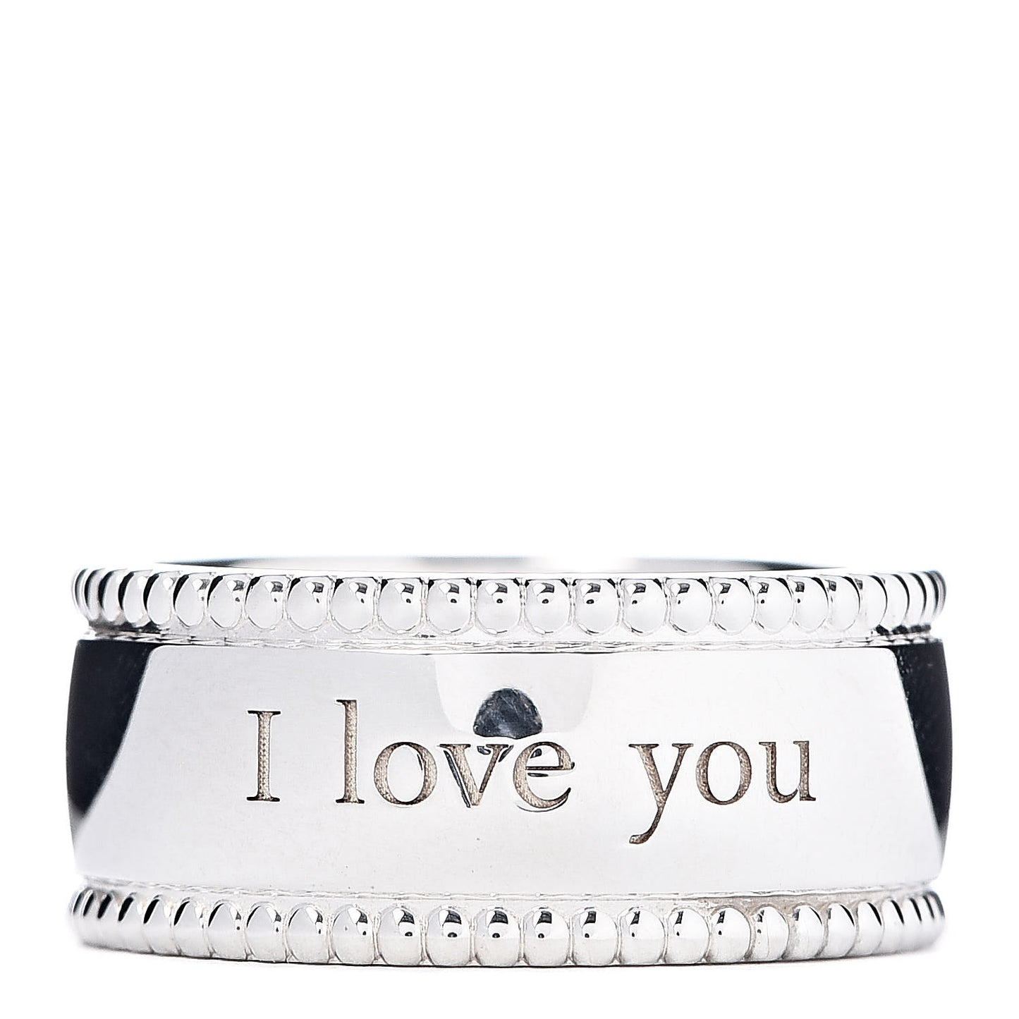 Sterling Silver Milgrain I Love You Band Ring 47 4