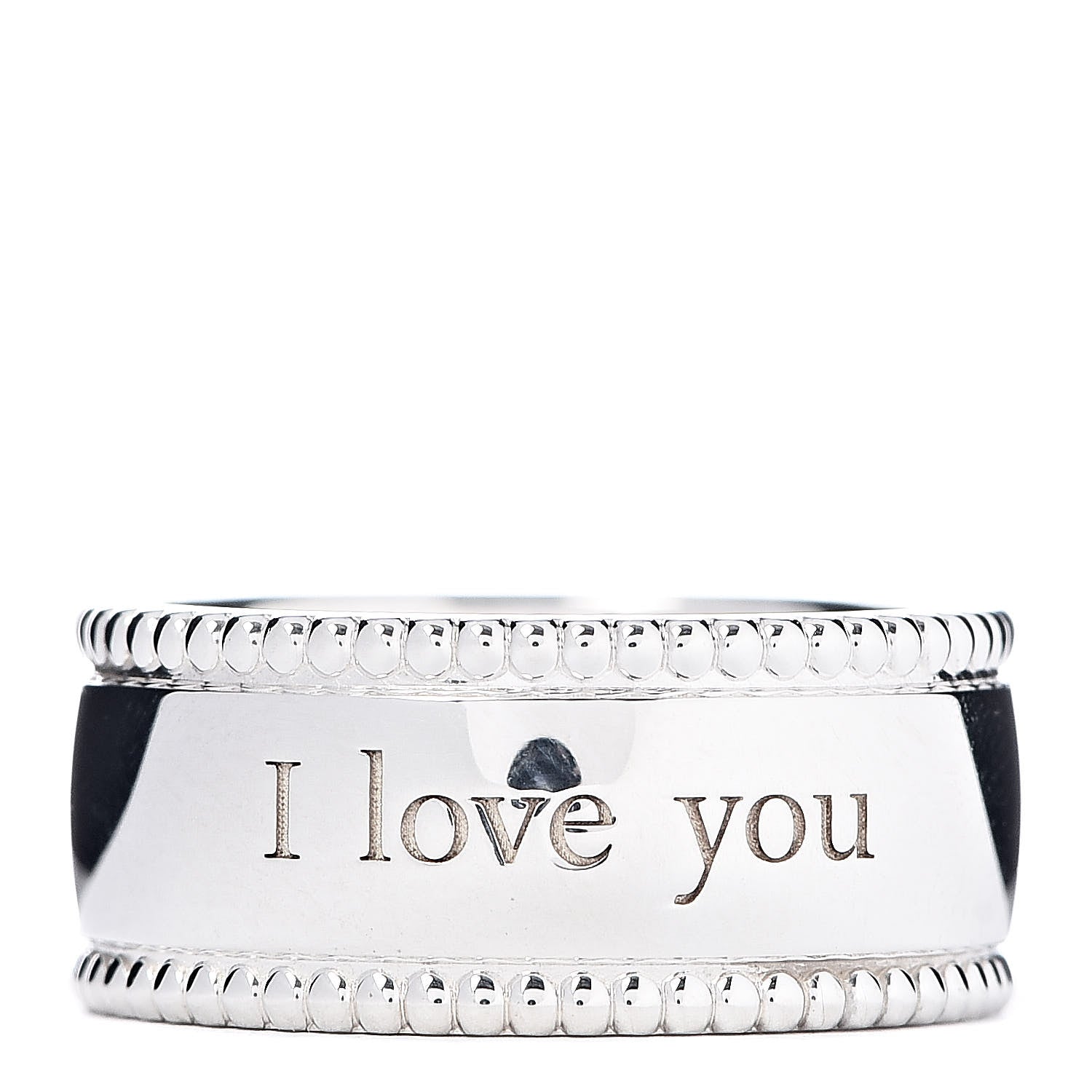 Tiffany Sterling Silver Milgrain I Love You Band Ring 47 4 1 of 4