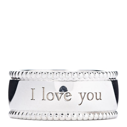 Tiffany Sterling Silver Milgrain I Love You Band Ring 47 4 1 of 4