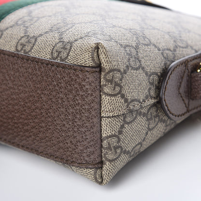 Gucci GG Supreme Monogram Textured Dollar Calfskin Web Small Ophidia Dome Shoulder Bag Beige Ebony New Acero 9 of 9