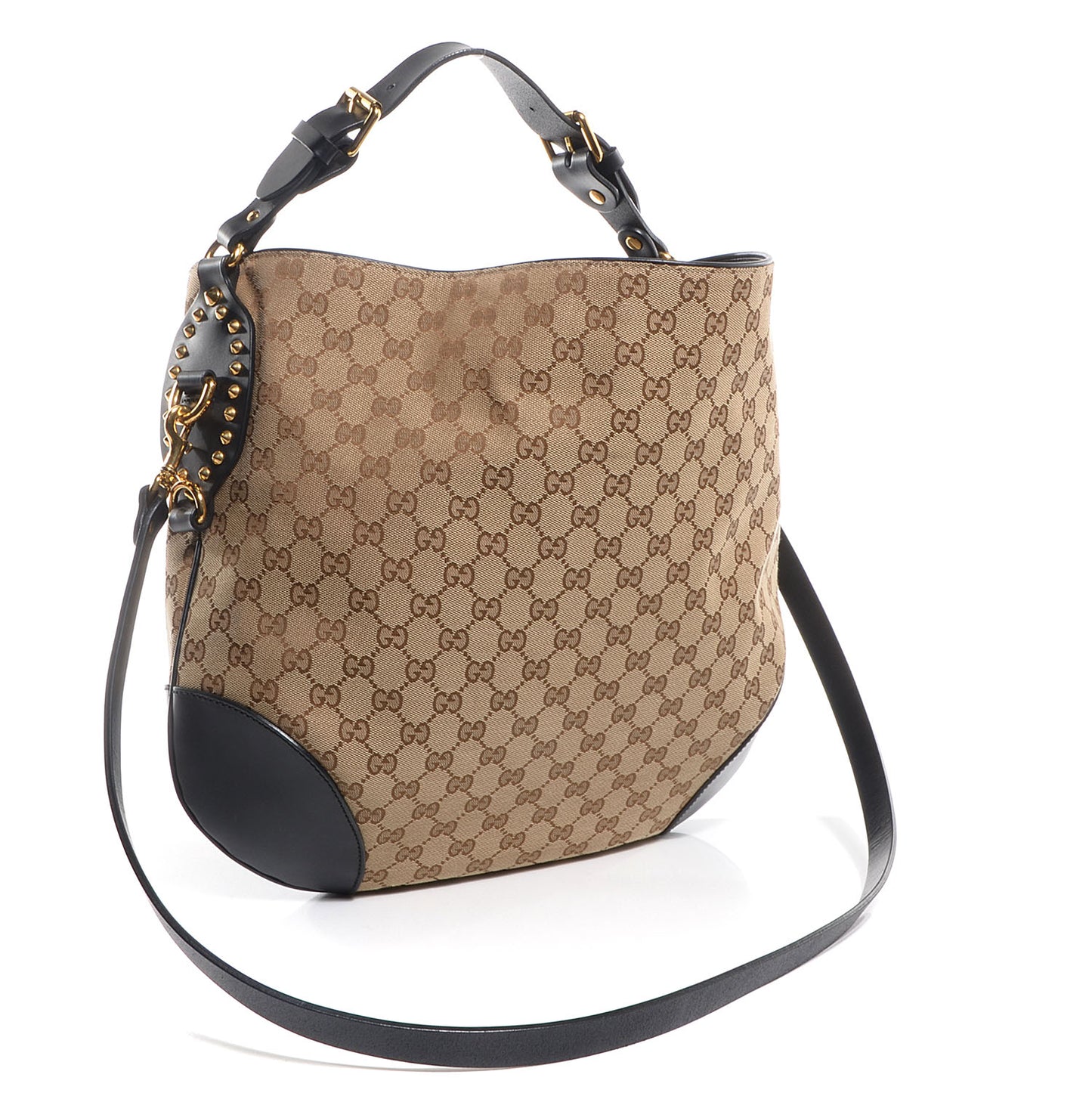 Monogram Medium Patti Stud Hobo Black