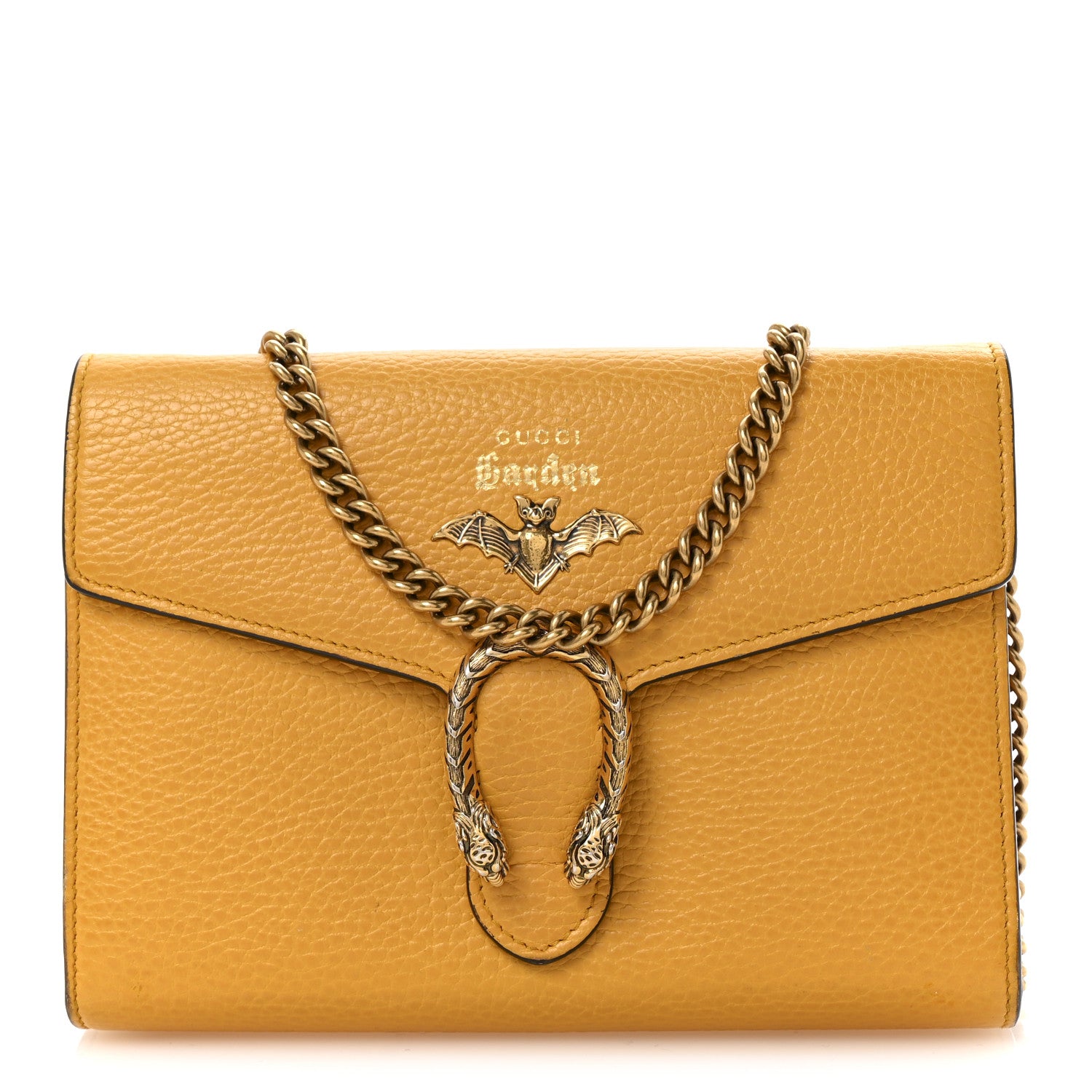 Gucci Calfskin Garden Dionysus Chain Wallet Yellow 1 of 14