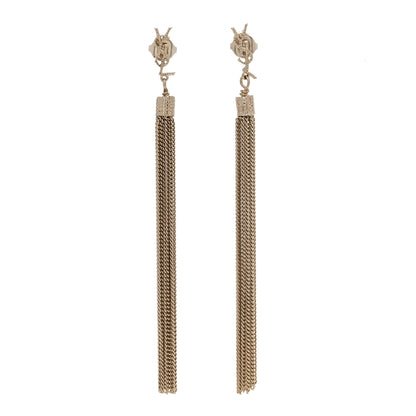 Saint Laurent Metal Monogram Loulou Tassel Earrings Gold 1 of 4