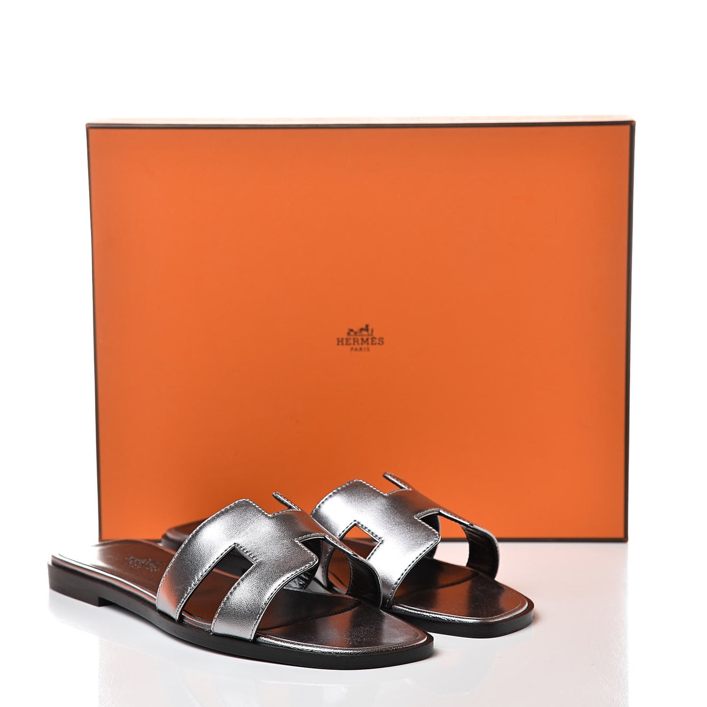 Metallic Nappa Oran Sandals 36 Argent