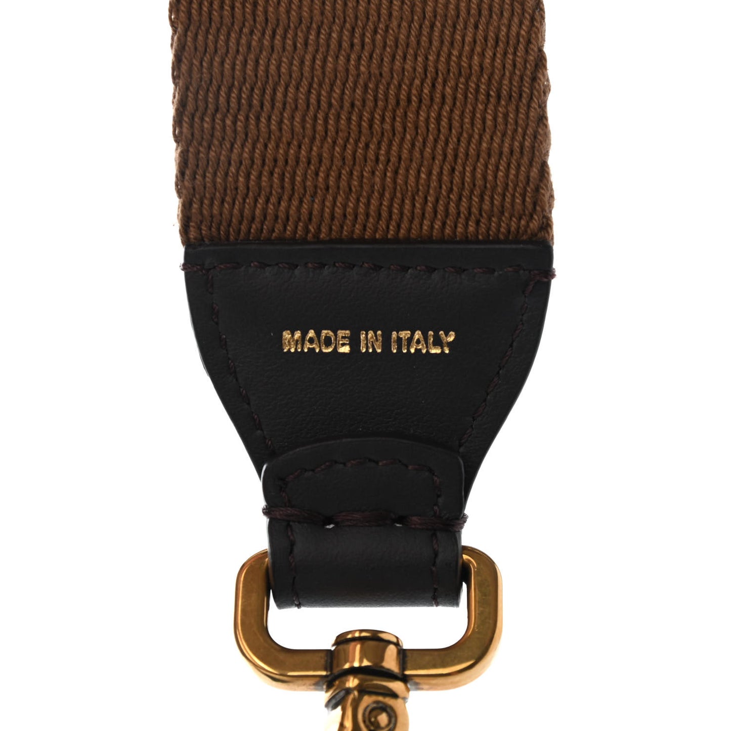 Ribbon Vitello Century FF 1974 Flat Studded Strap You Fango Marrone Ebano