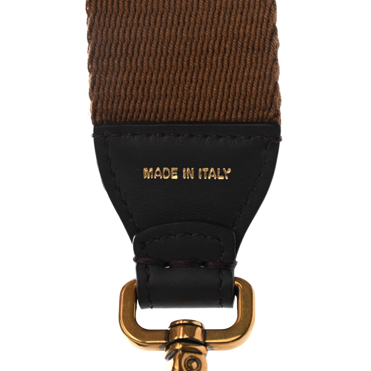 Fendi Ribbon Vitello Century FF 1974 Flat Studded Strap You Fango Marrone Ebano 4 of 4