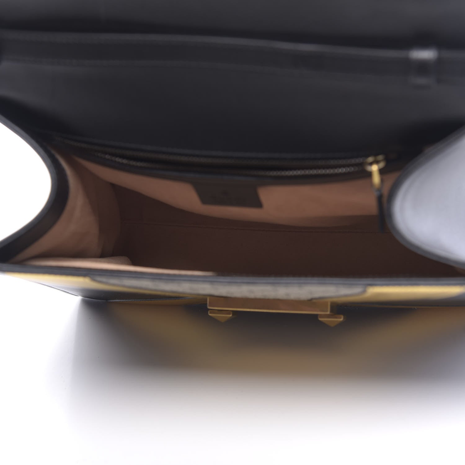 Gucci Nappa GG Supreme Monogram Medium Osiride Top Handle Bag Black Oro Vecchio Beige Ebony 5 of 10
