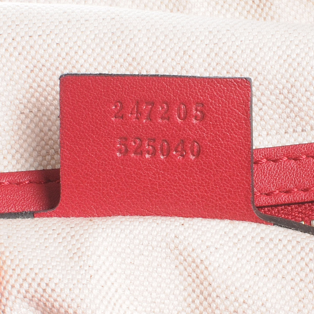 Gucci Calfskin Microguccissima Trim Medium Boston Raspberry Red 8 of 8