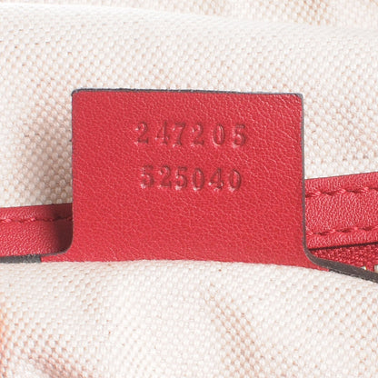 Gucci Calfskin Microguccissima Trim Medium Boston Raspberry Red 8 of 8
