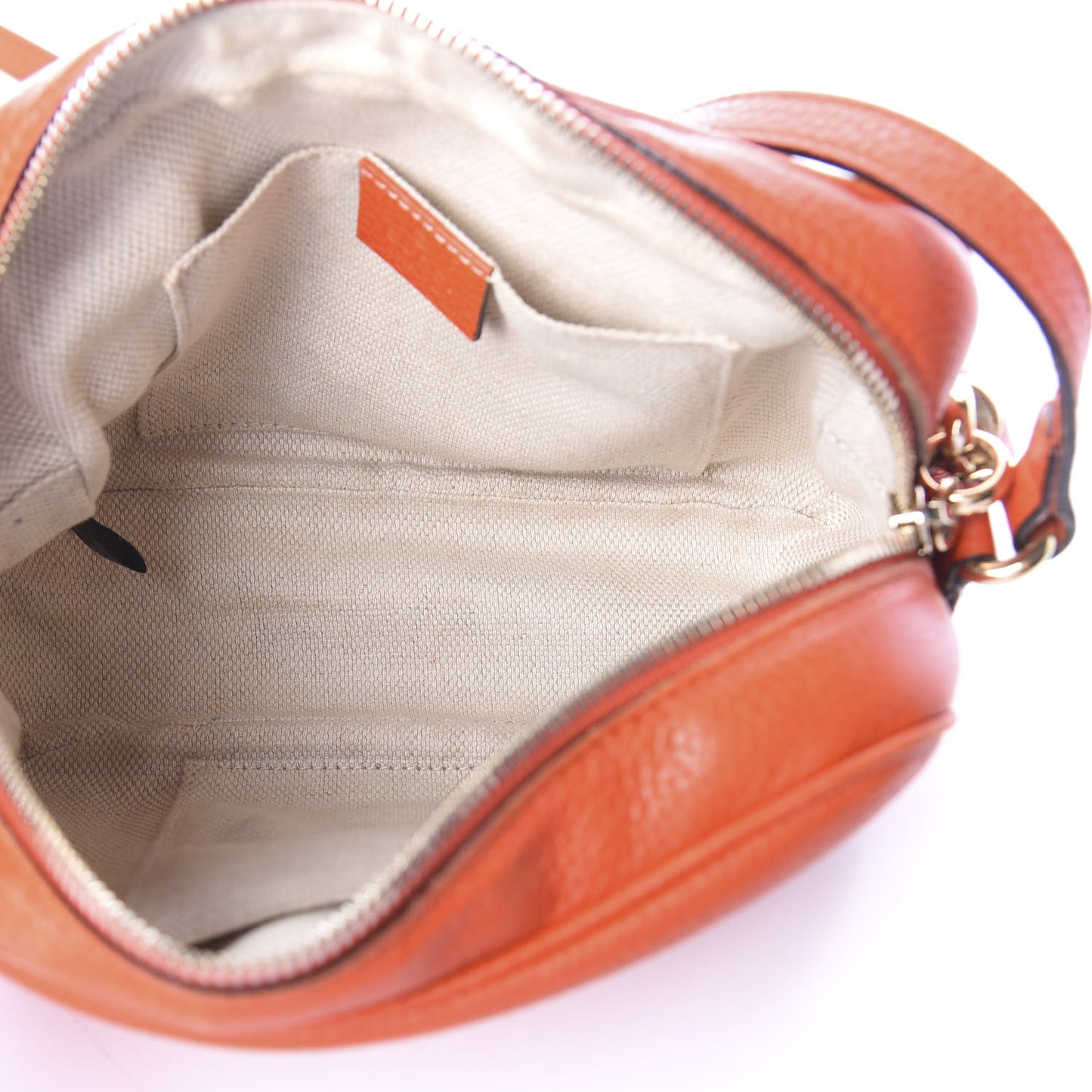 Pebbled Calfskin Small Soho Disco Bag Sun Orange