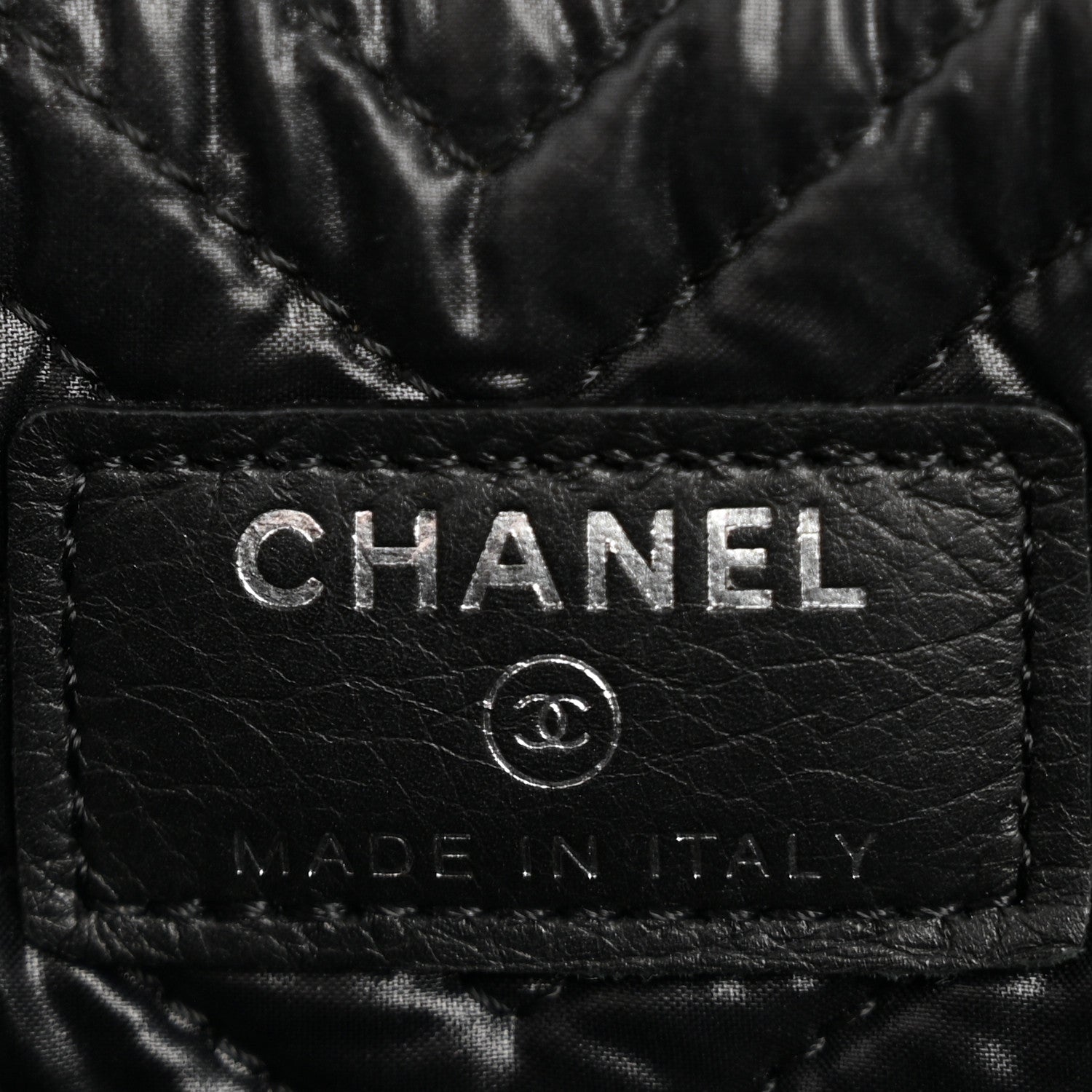 Chanel Calfskin Chevron Quilted Large Boy Cosmetic Case Black
