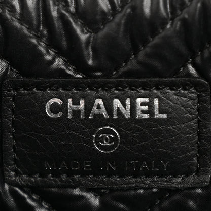 Chanel Calfskin Chevron Quilted Large Boy Cosmetic Case Black 6 of 9