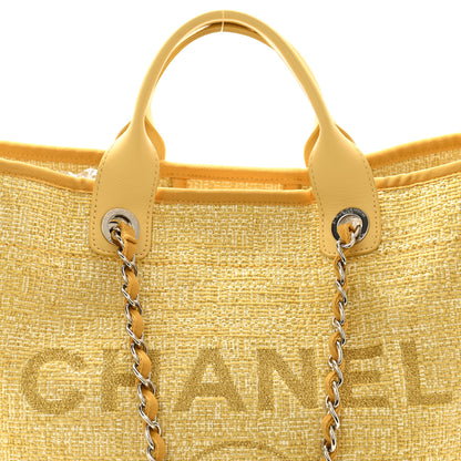 Chanel Woven Straw Raffia Large Deauville Tote Light Yellow 7 of 9