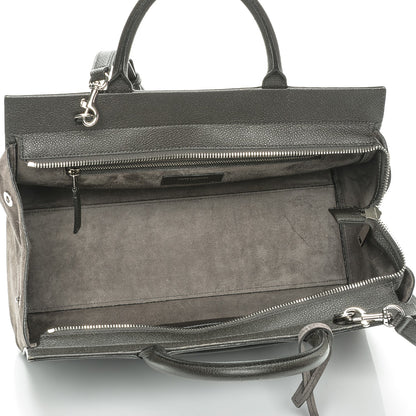 Saint Laurent Grained Calfskin Suede Small Cabas Rive Gauche Dark Anthracite 5 of 15