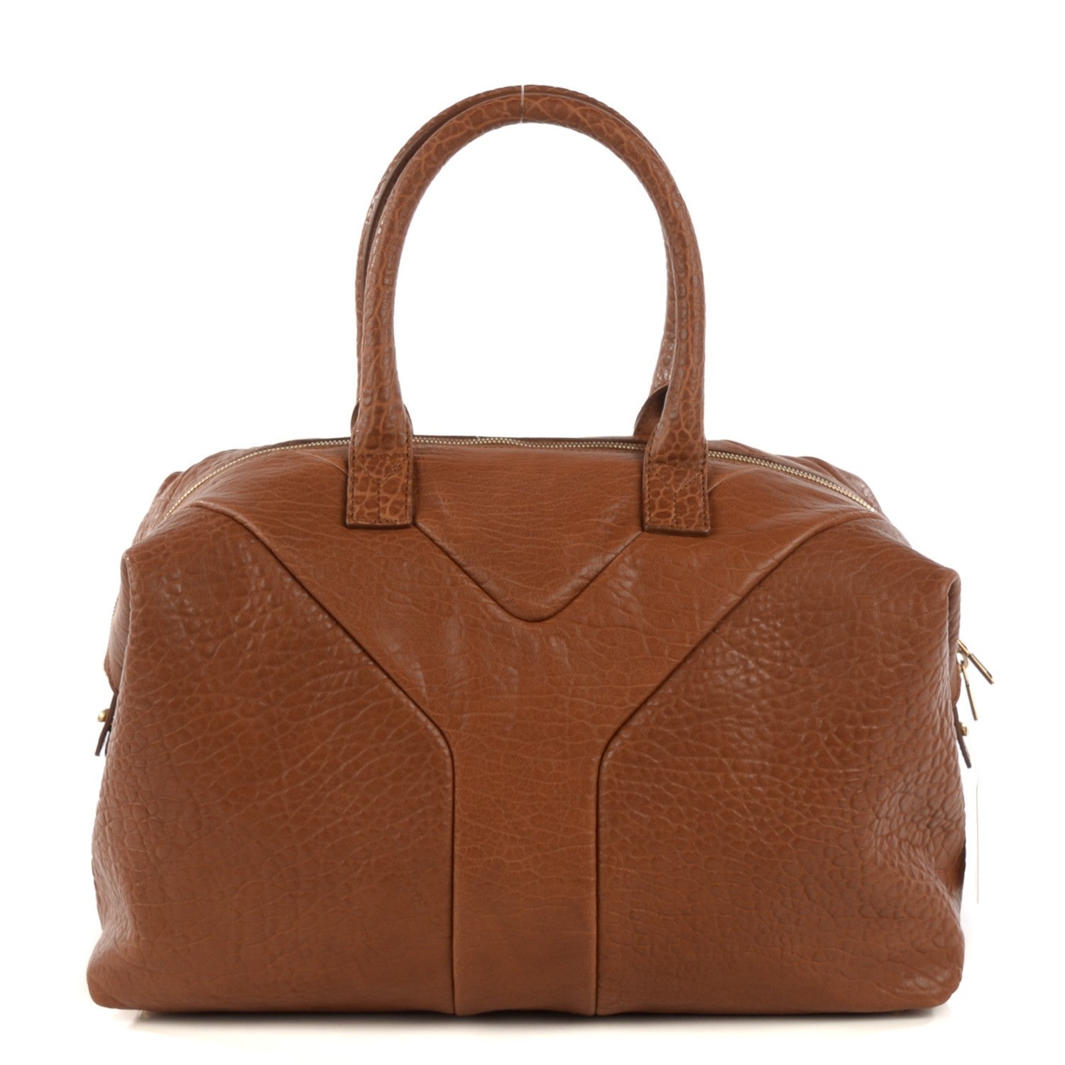 Saint Laurent Pebbled Lambskin Medium Easy Sac Brown 1 of 7
