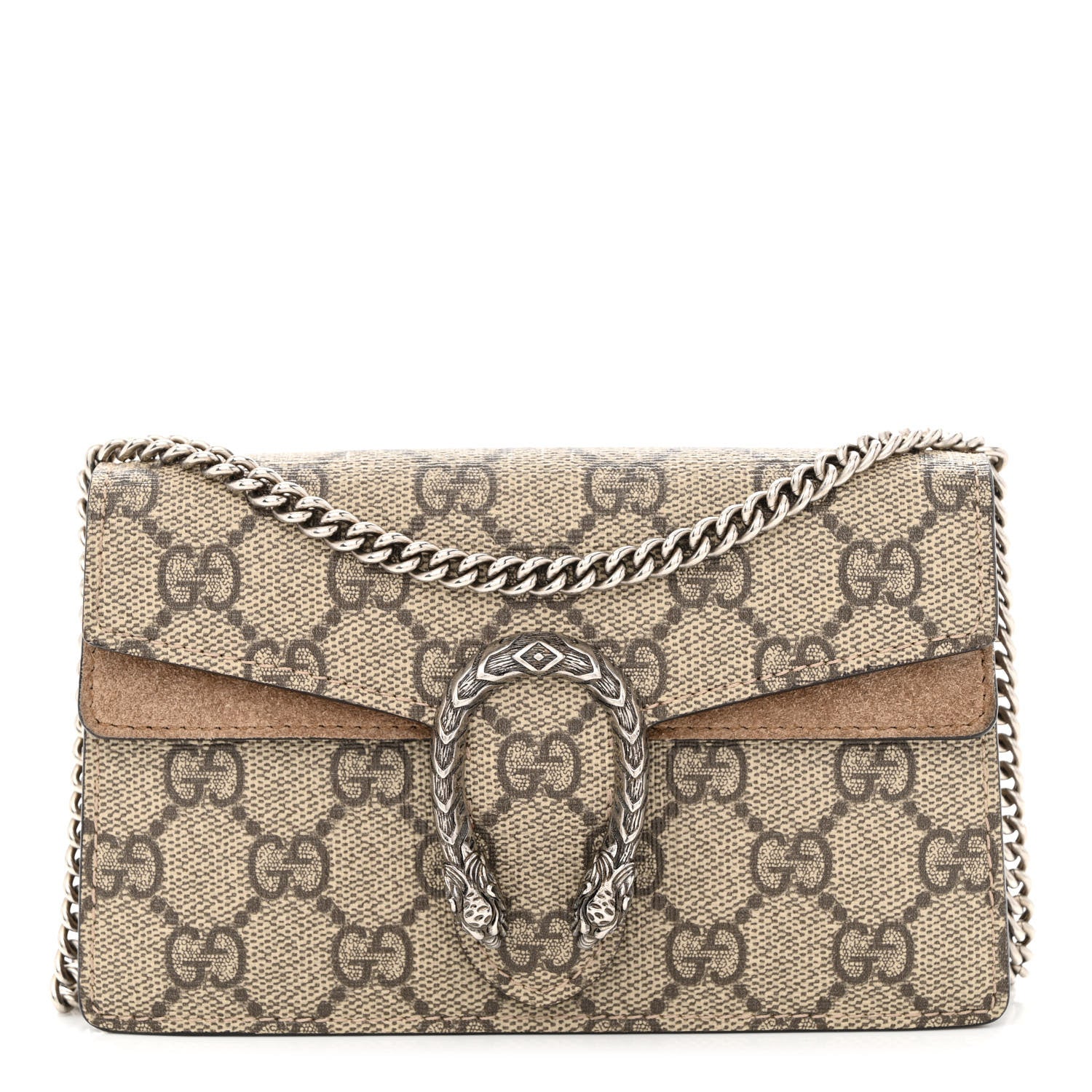 Gucci GG Supreme Monogram Super Mini Dionysus Shoulder Bag Taupe 1 of 10