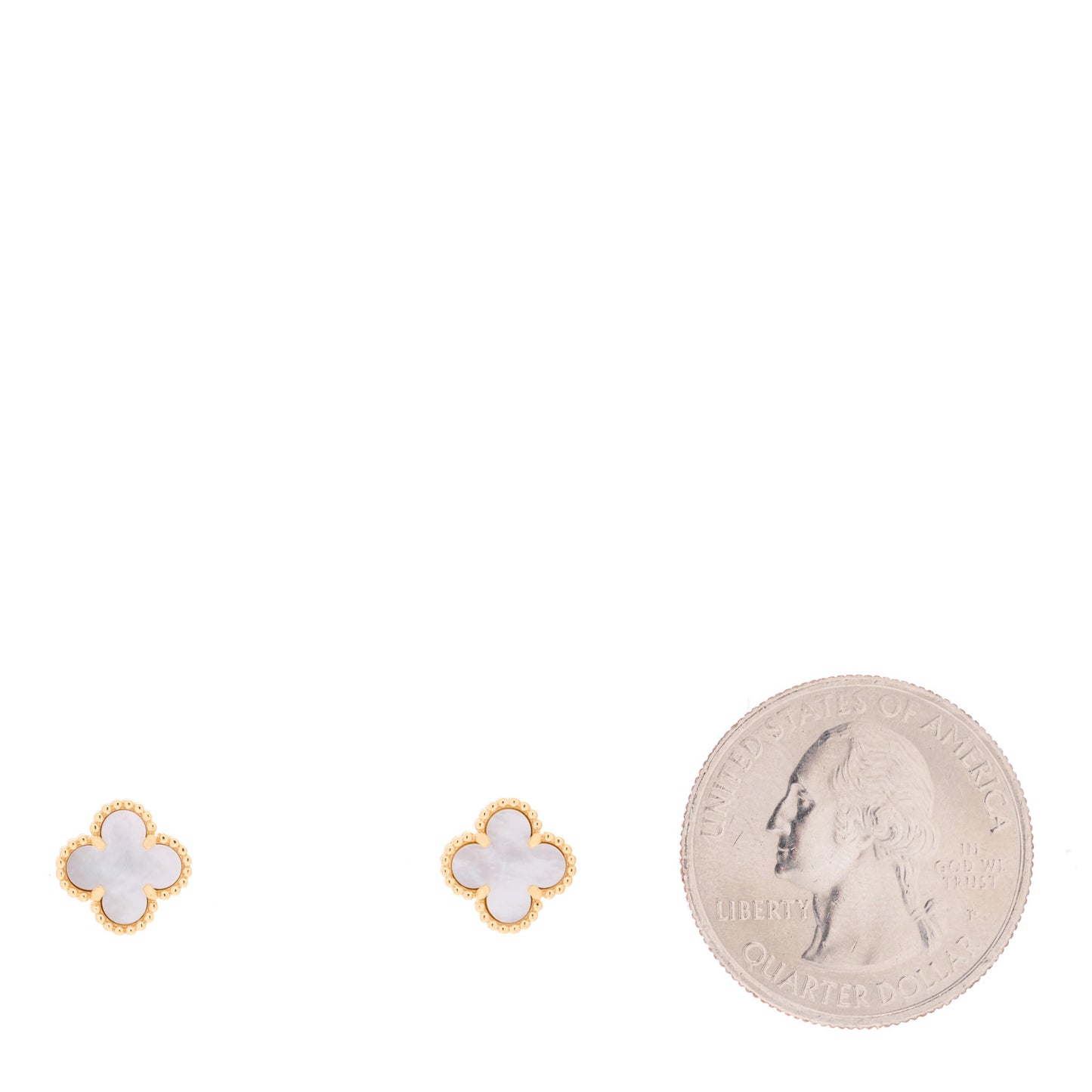 18K Yellow Gold Mother of Pearl Sweet Alhambra Earrings