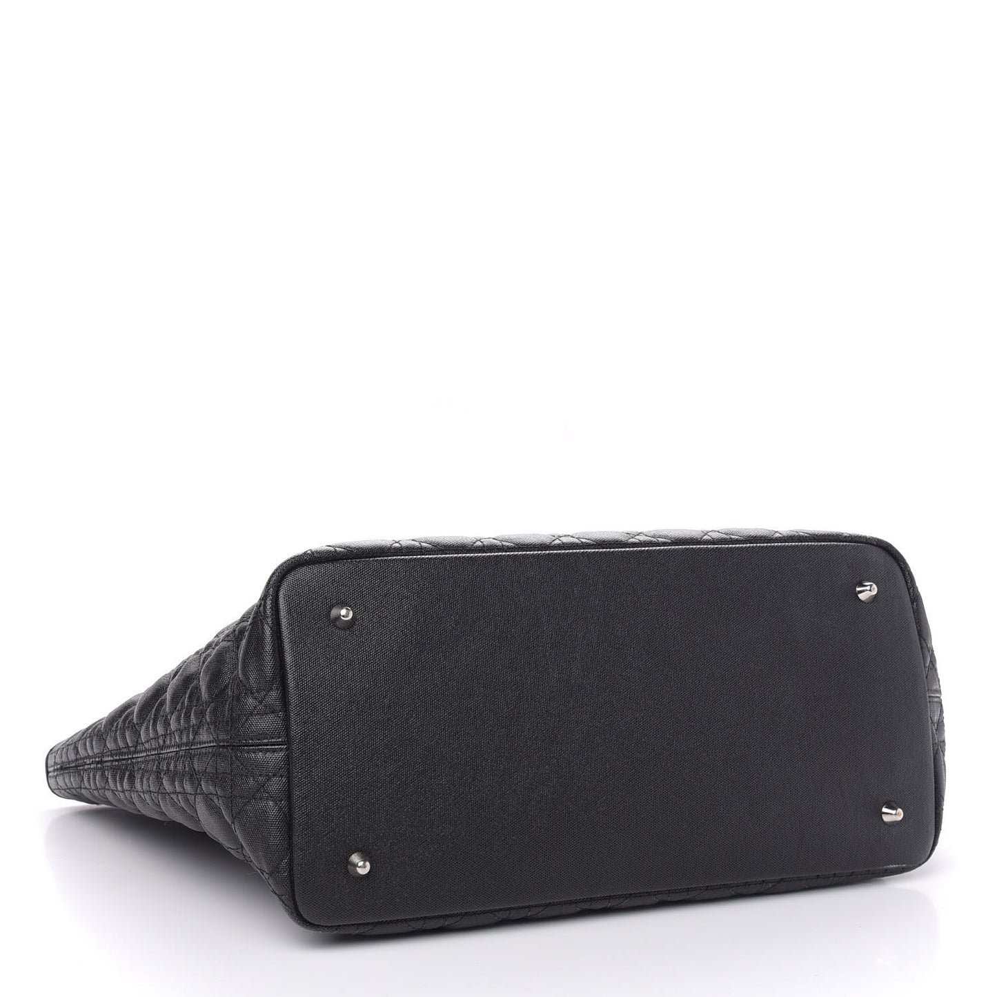 Coated Canvas Cannage Medium Panarea Tote Black