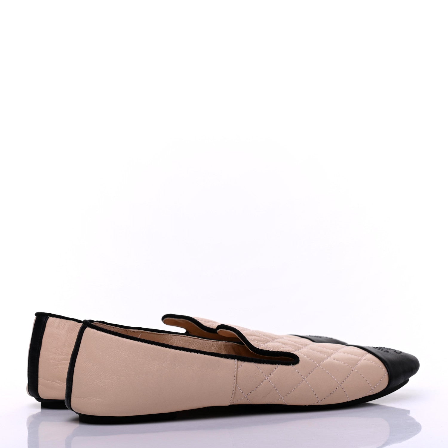 Chanel Lambskin Quilted Cap Toe Slipper With Pouch 37 Pink Black 4 of 17