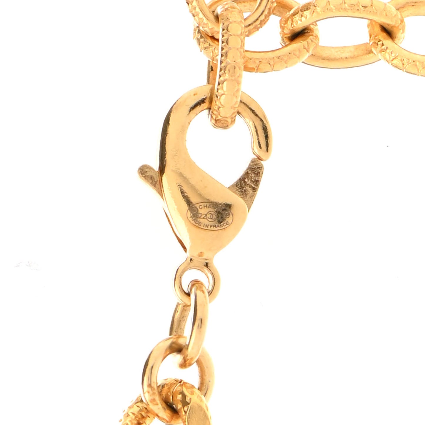 Crystal Chain Link CC Choker Necklace Gold