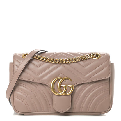 Gucci Calfskin Matelasse Small GG Marmont Shoulder Bag Porcelain Rose 1 of 11