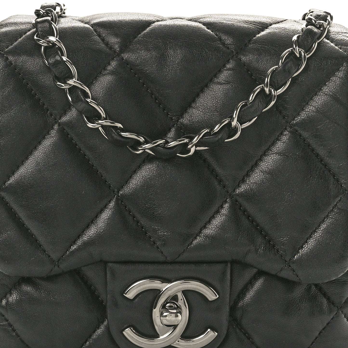 Lambskin Quilted Chanel 3 Small Accordion Flap Black