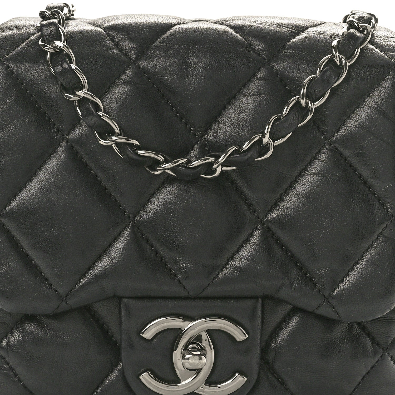 Chanel Lambskin Quilted Chanel 3 Small Accordion Flap Black 8 of 10