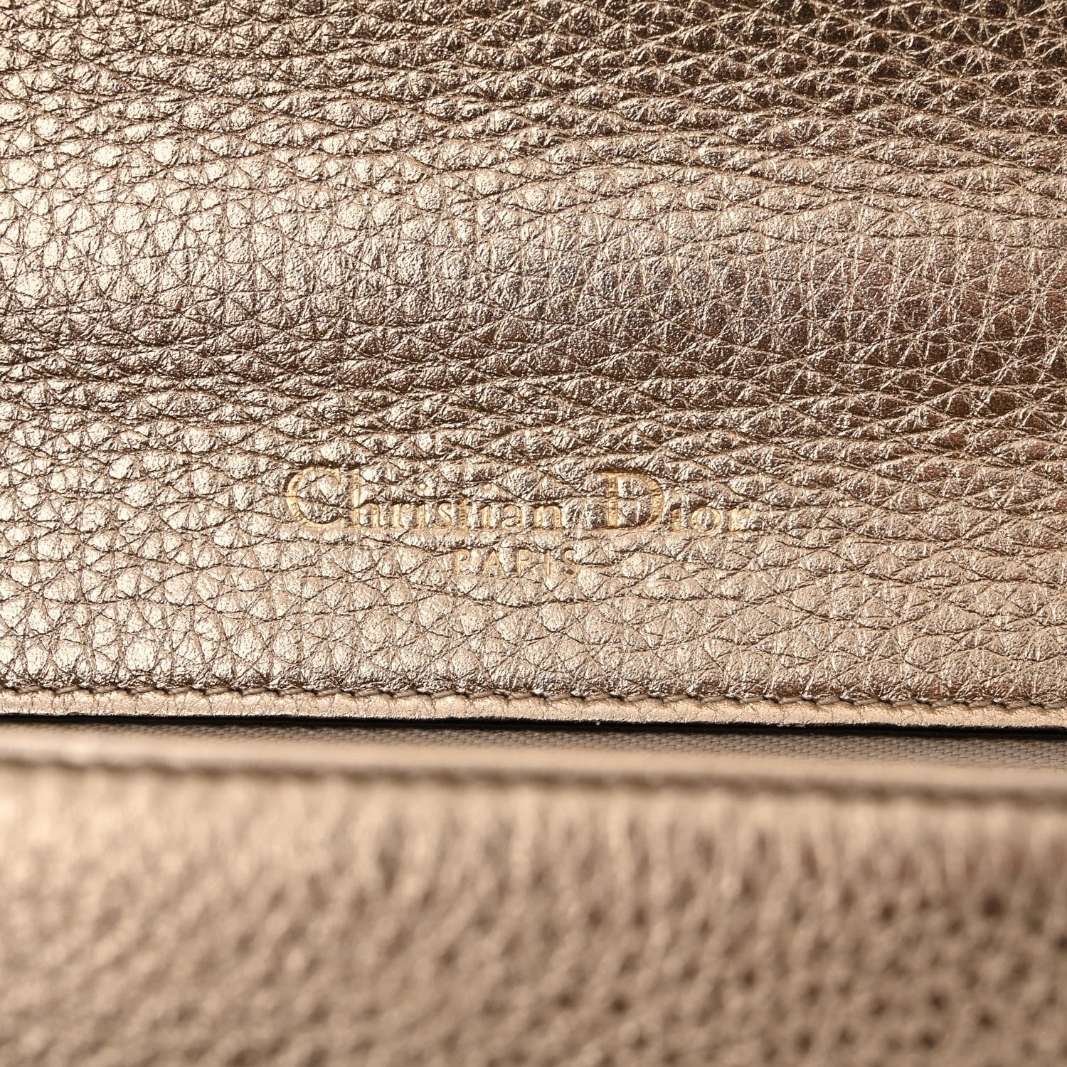 Christian Dior Metallic Grained Calfskin Small Diorama Flap Bag Gold 6 of 11