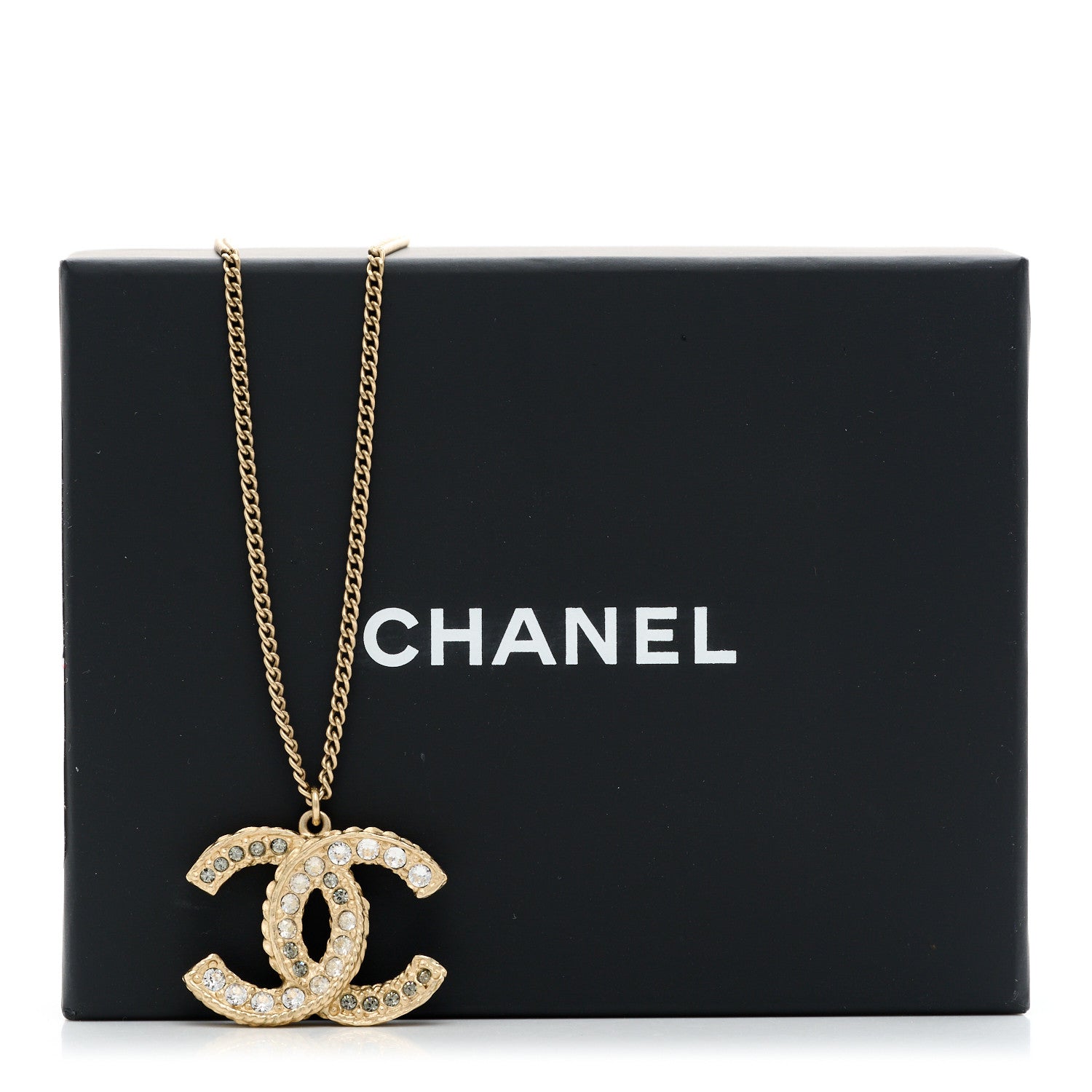 Chanel Crystal Enamel CC Reversible Pendant Necklace Gold 7 of 7